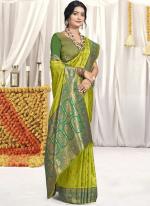 Silk Pista Green Traditional Wear Weaving Saree